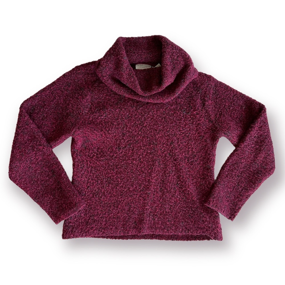 Jaclyn Smith Classic Turtleneck Cowl Sweater Burgundy Red Women’s Large Wool